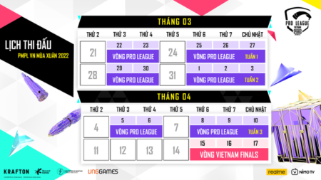 PMPL VN Mùa Xuân 2022: Cập nhật lịch thi đấu, thể thức và kết quả
