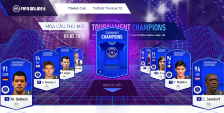 FIFA Online 4: Gói TOURNAMENT CHAMPIONS hội tụ anh tài Châu Âu