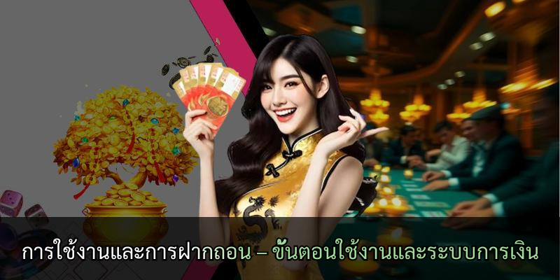 การใช้งานและการฝากถอน – ขั้นตอนใช้งานและระบบการเงิน